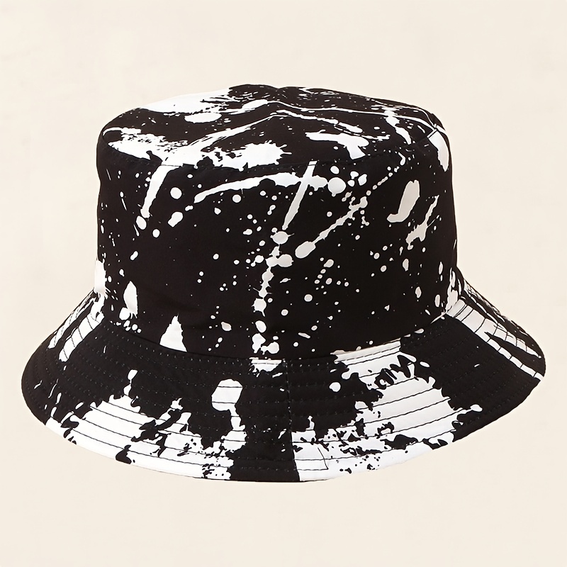 

1pc Adult Polyester Bucket Hat With Ink Pattern For Men