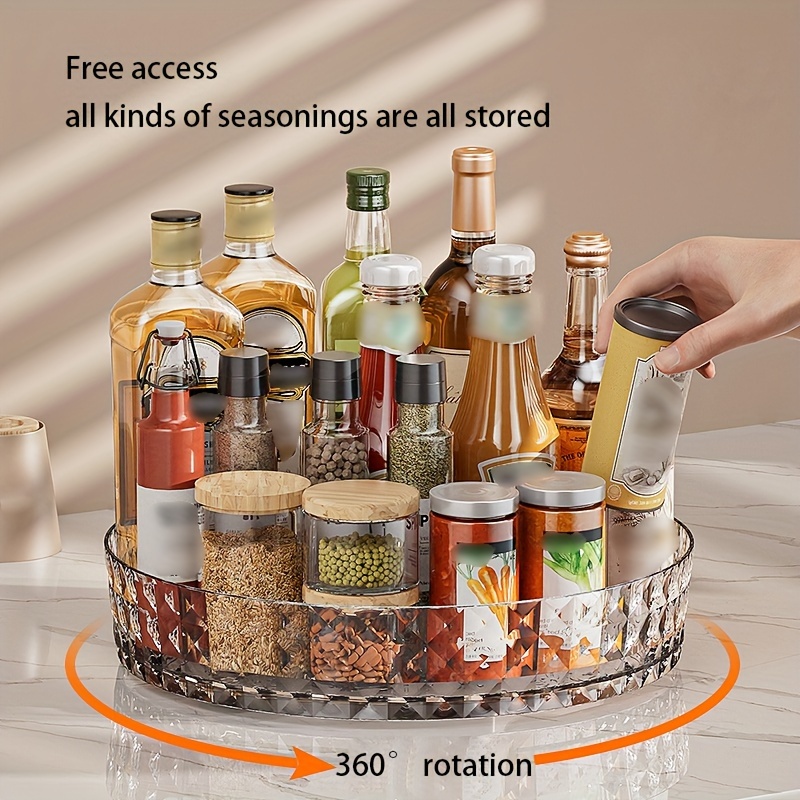 360° Spice Rack Rotatable Storage Tray Refrigerator Rotating - Temu