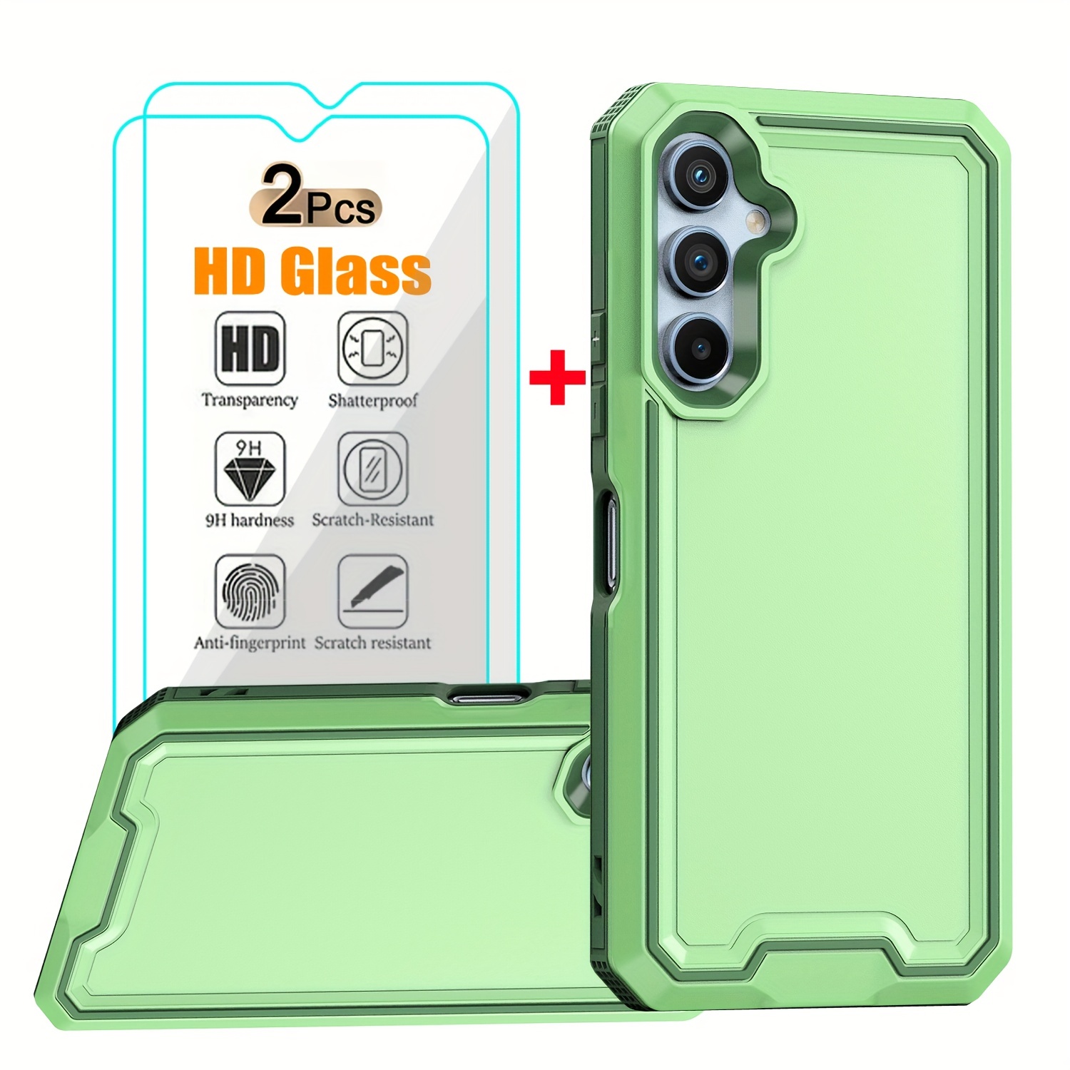 Funda Samsung Galaxy A14 5G con protector de pantalla, grado militar, doble  capa, a prueba de golpes, resistente, a prueba de golpes, cubierta