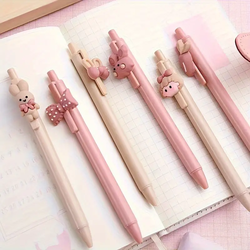 Cute Rabbit Girls Retractable Ballpoint Pen For Girls Women - Temu