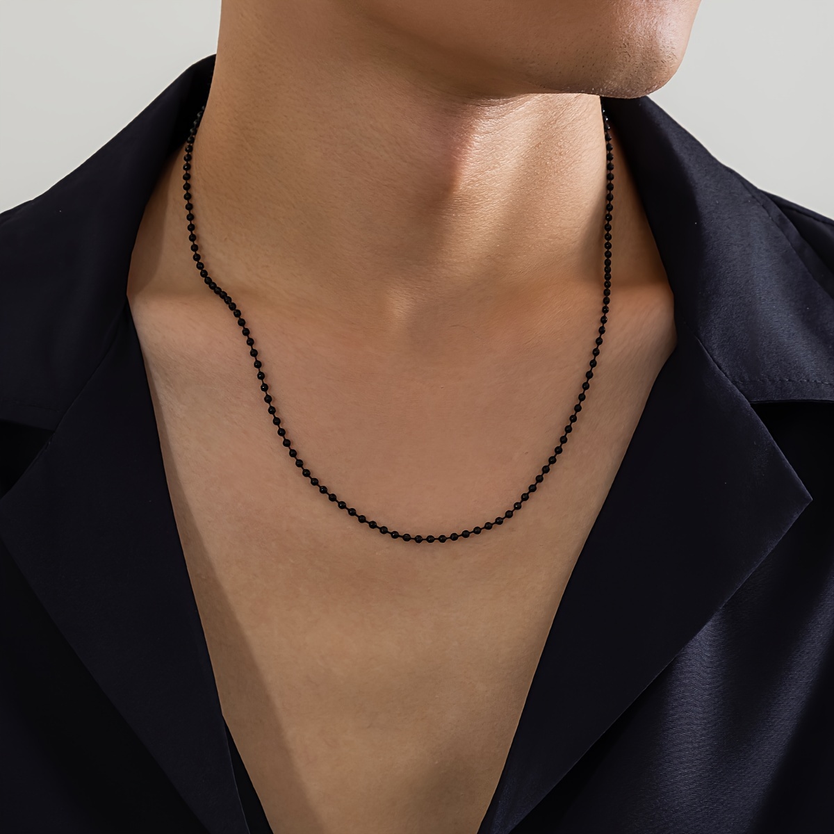 

1pc Bead Necklace, Collarbone Chain Simple Fashion Jewelry For Men And Women, Daily Party Decorative Accessories Jewelry