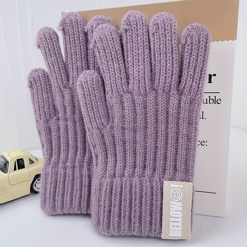 Kids' Warm Knitted Gloves for Winter Weather