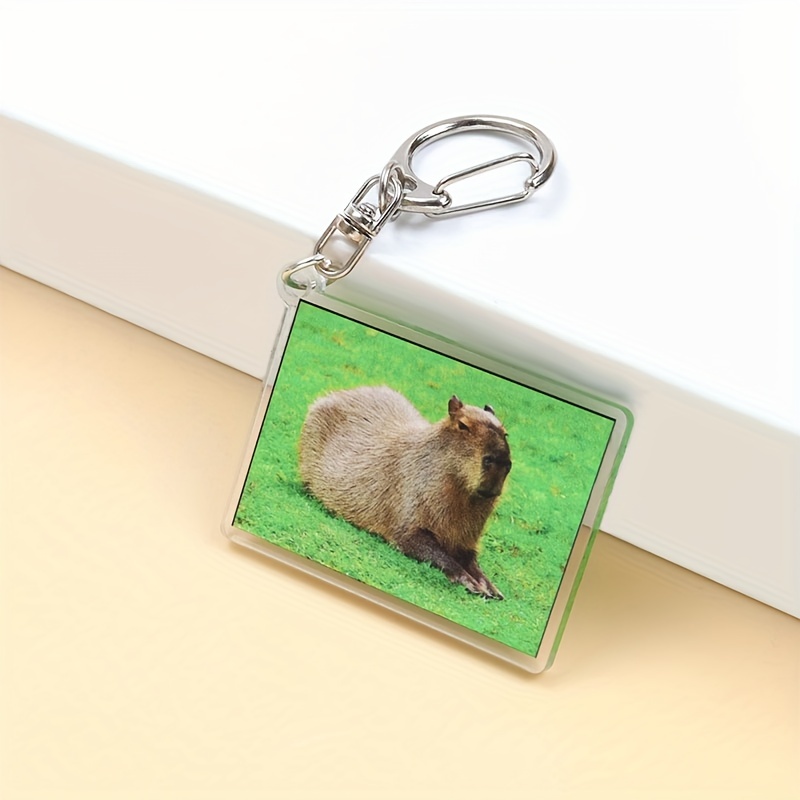 Cute Funny Capybara Arylic Alloy Printing Unisex Keychain