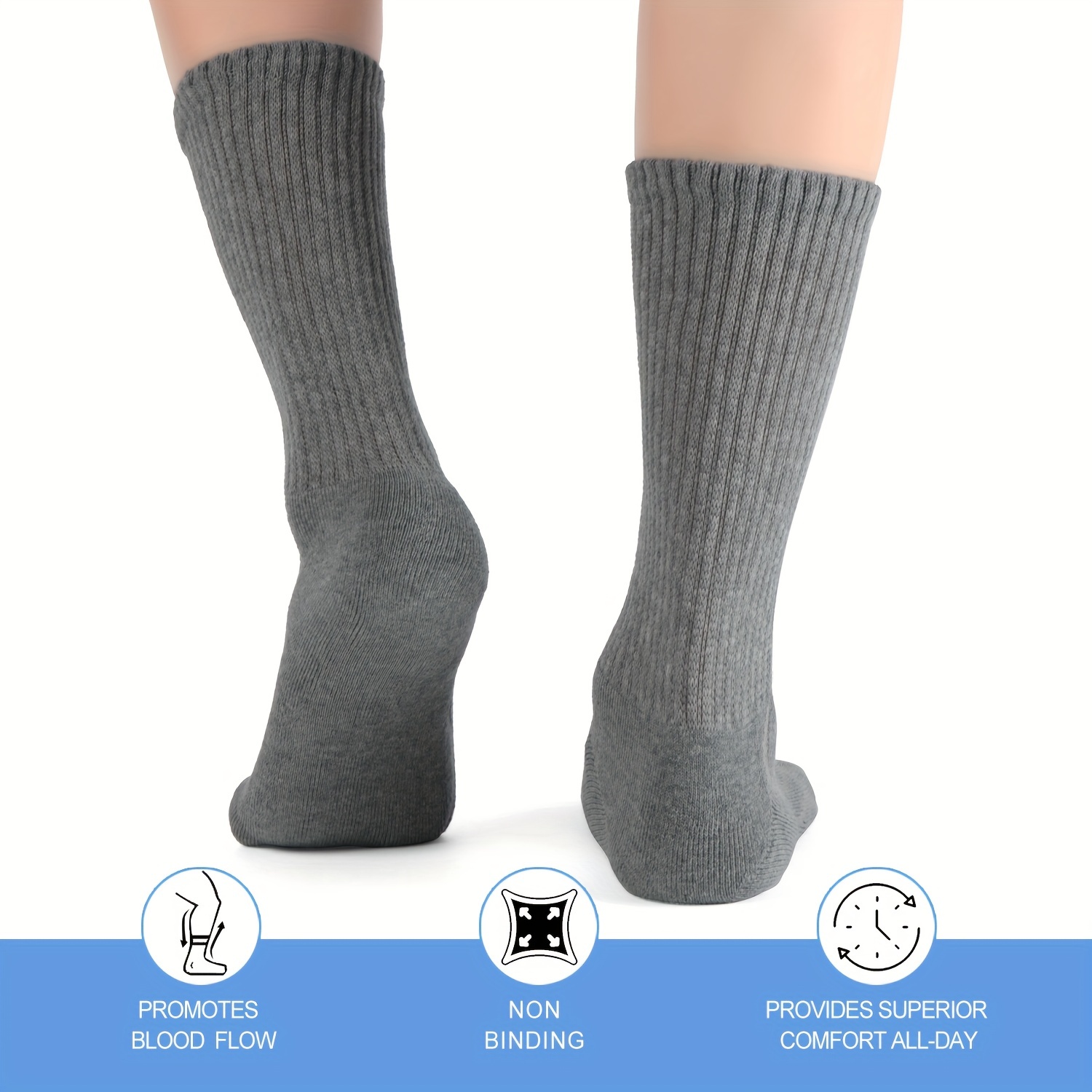 Paquete de 3 pares de calcetines deportivos sin costuras que absorben la  humedad para hombre