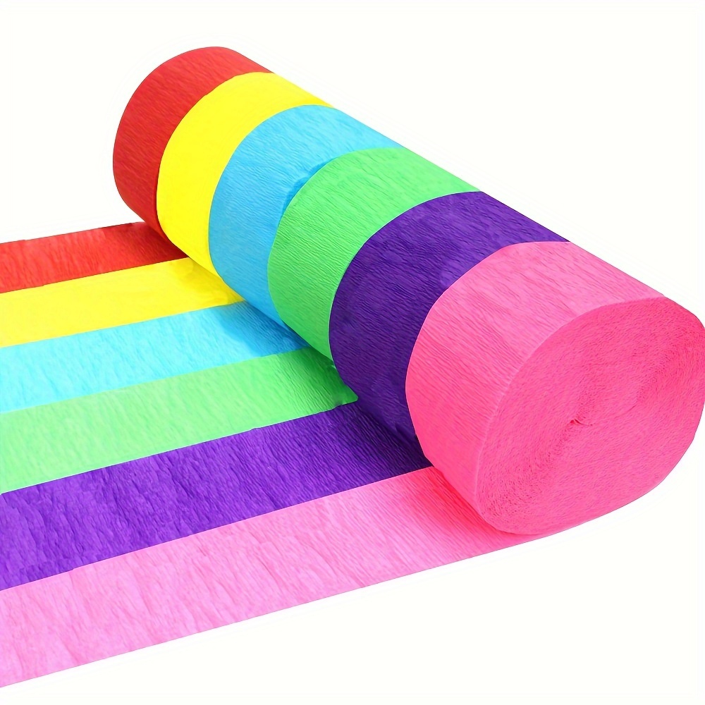 12 Rolls Crepe Paper Streamers Birthday Decoration Rainbow Party