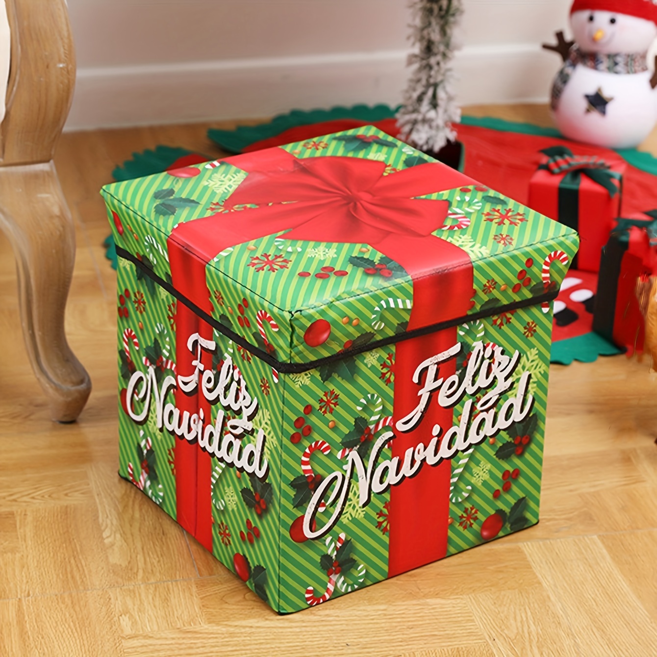 Christmas Color Storage Box Folding Christmas Ornament - Temu