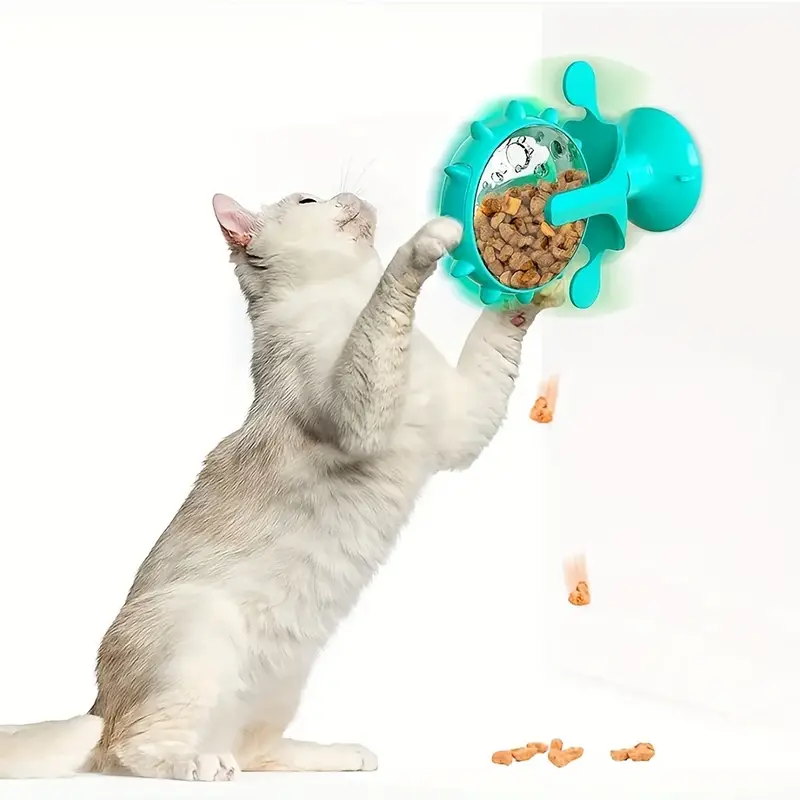 Windmill Design Cat Food Feeder, Turntable Cat Food Leaking Toy Cat Leaking  Toy Pet Food Device - Temu