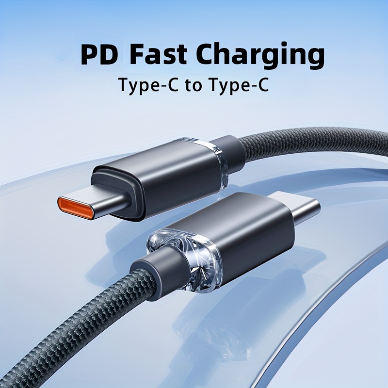 

120w Usb C To Usb C Cable Pd Fast Charging Type C To Type C Data Cord For Samsung For Ipad For Android