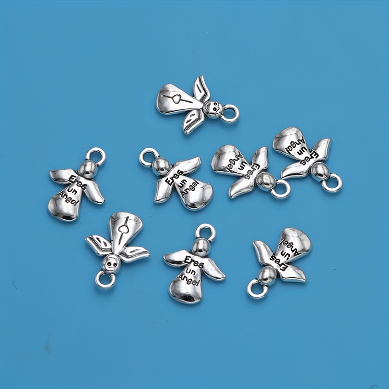 20pcs Silver Plated Angel Fairy Charms Pendants for Bracelet Jewelry Making DIY Handmade Craft 21x14mm,Temu