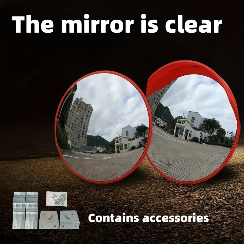 Miroir de Sécurité Routière, Miroir Convexe en Verre HD Réglable à