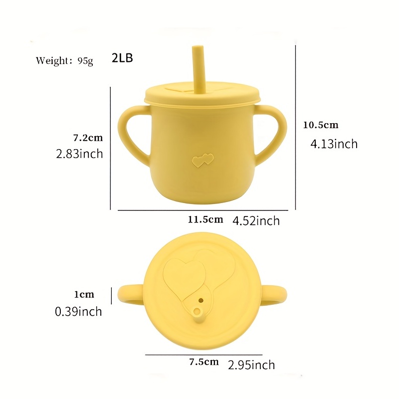 Silicone Training Cup for Toddler Soft Handle Shatterproof Sippy Cup