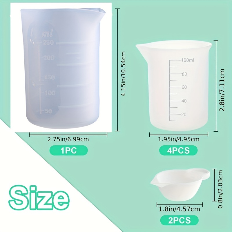 38Pcs/Set Silicone Measuring Cup 100/250ML Resin Mixing Cups