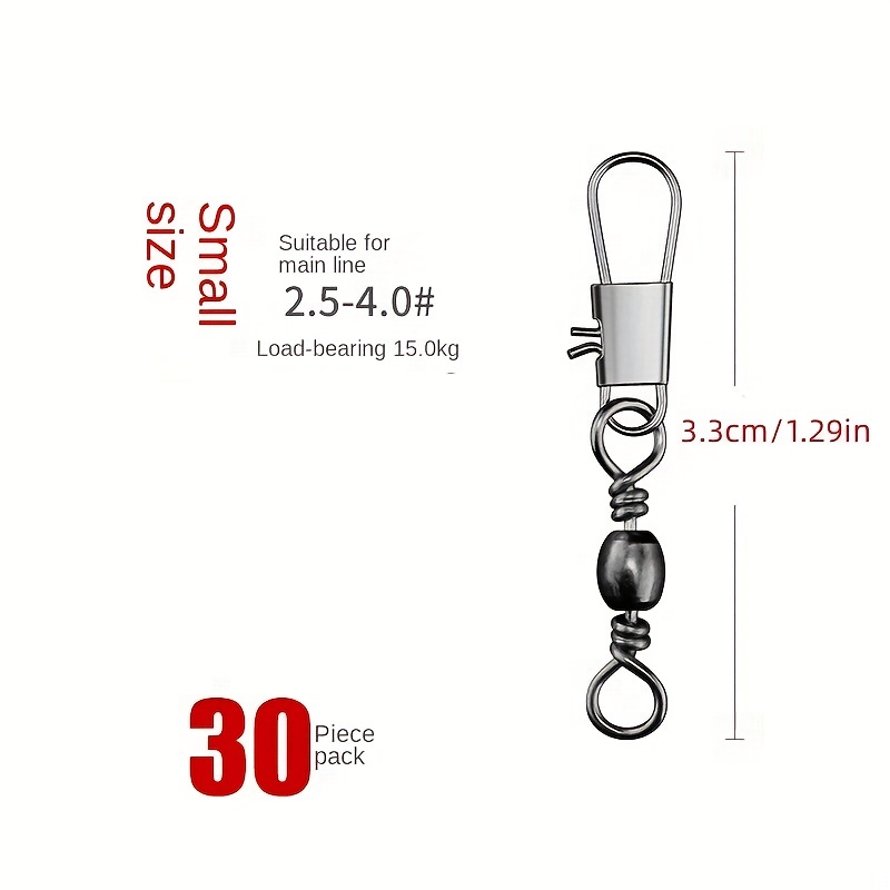 200pcs Fishing Rolling Swivel With Fishing Swivel Snap Stainless Steel Barrel  Swivels Hook Line Snap Connector Swivels Fishing Tackle for Freshwater  Saltwater