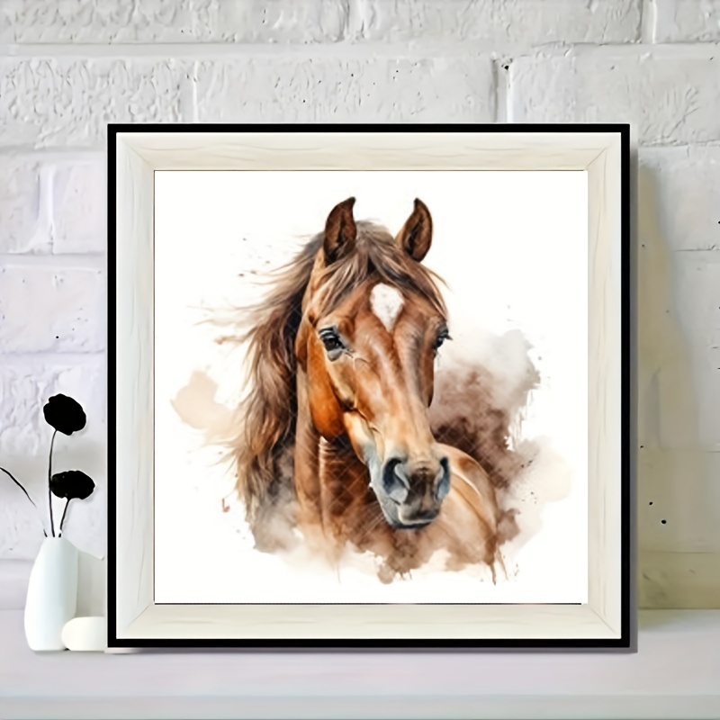 

1pc Horse Animal Diamond Art Painting For Adults, 5d Diy Diamond Art Painting Tool For Beginners, Round Full Rhinestone Art Painting Decoration, Home Wall Decor, Artwork Crafts Supplies