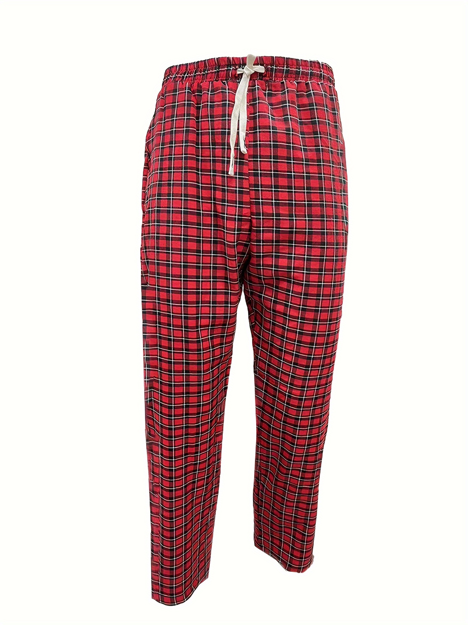 Classic Plaid Pajama Pants Men's Loose Loungewear Comfy - Temu New Zealand
