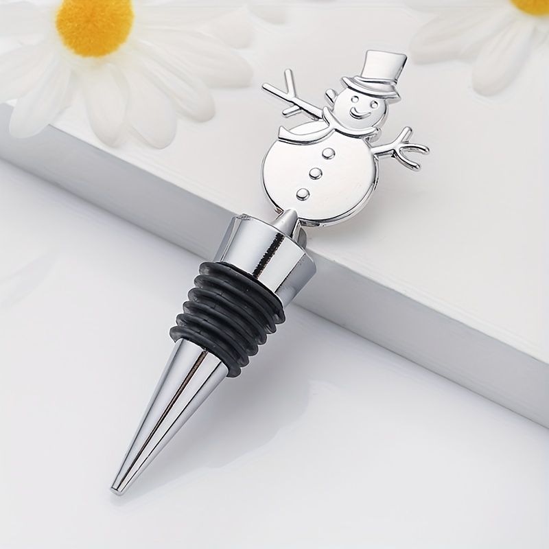 4pcs Christmas Wine Stoppers, Deer, Tree, Snowman Design