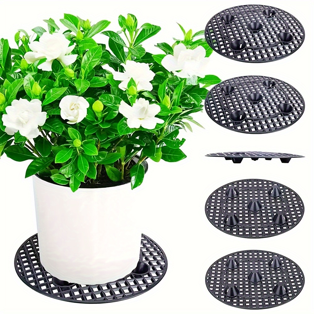 Lot de 4 supports de pot de fleurs ronds en plastique pour intérieur et  extérieur, protection de sol (20 cm) : : Terrasse et Jardin