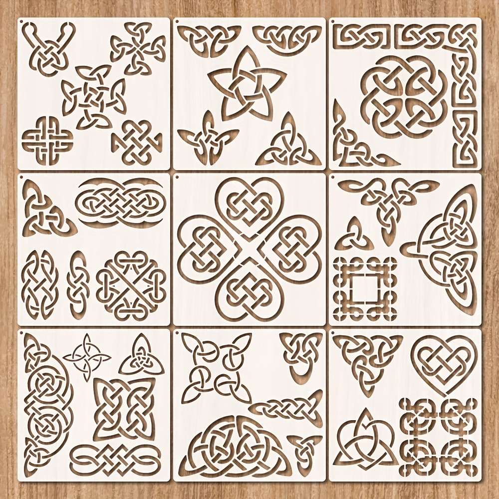 Metal Celtic Triquetra Knot Stencil Templates Reusable Stencils for Painting on Wood Wall Canvas, Other