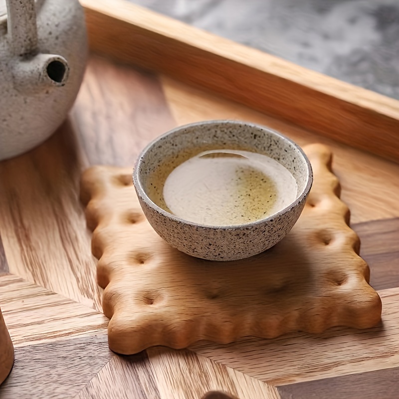 1pc Sottobicchieri In Legno Per Biscotti, Tazze Da Latte Porta