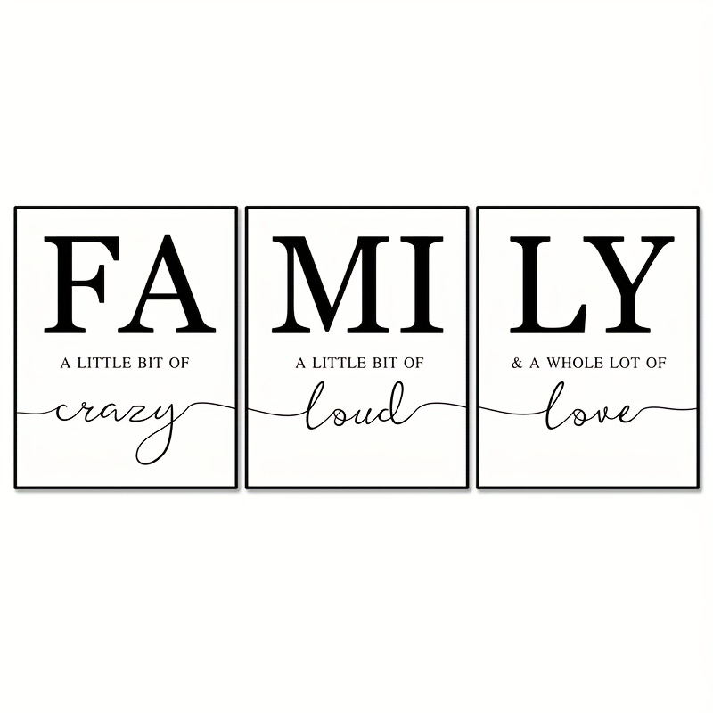 3pcs Family Quotes Wall Art Prints Unframed Home Decoration