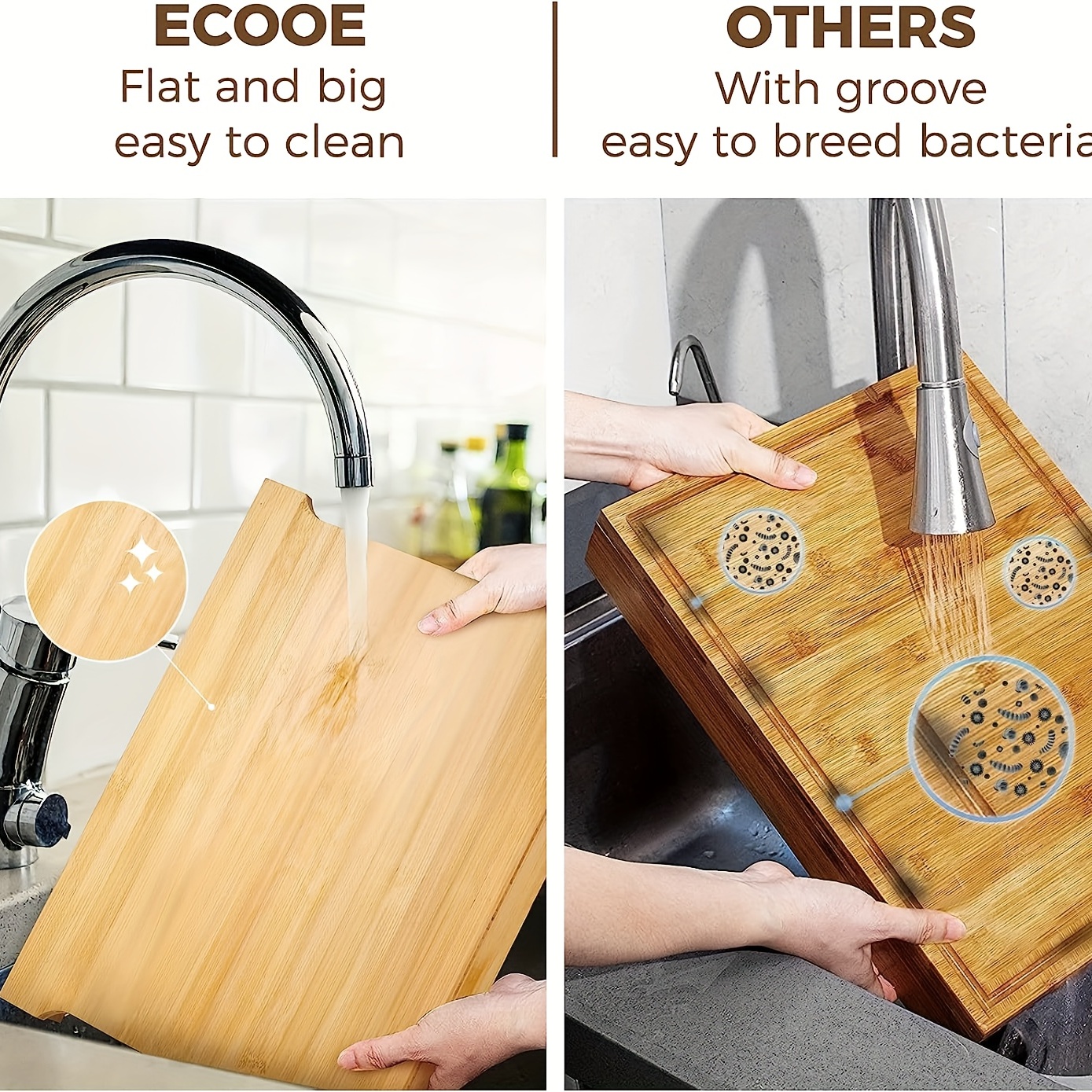 Bamboo Cutting Board With Tray, Bamboo Cutting Board With Sliding Out Tray, Chopping  Board With Non-slip Pads, Fruit Cutting Board With Stainless Steel Trays,  Kitchen Utensils, Apartment Essentials, Back To School Supplies 