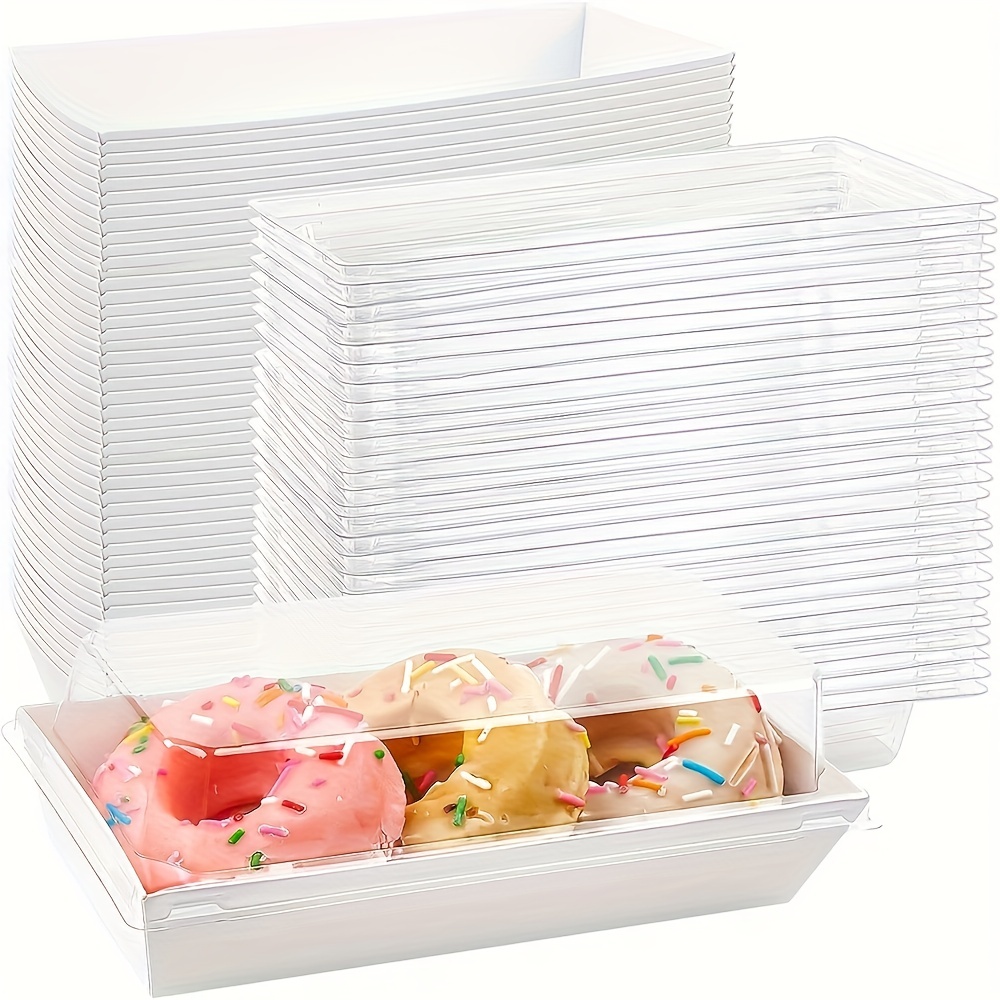 Paper Charcuterie Boxes With Clear Lids Brown Cookie Boxes - Temu