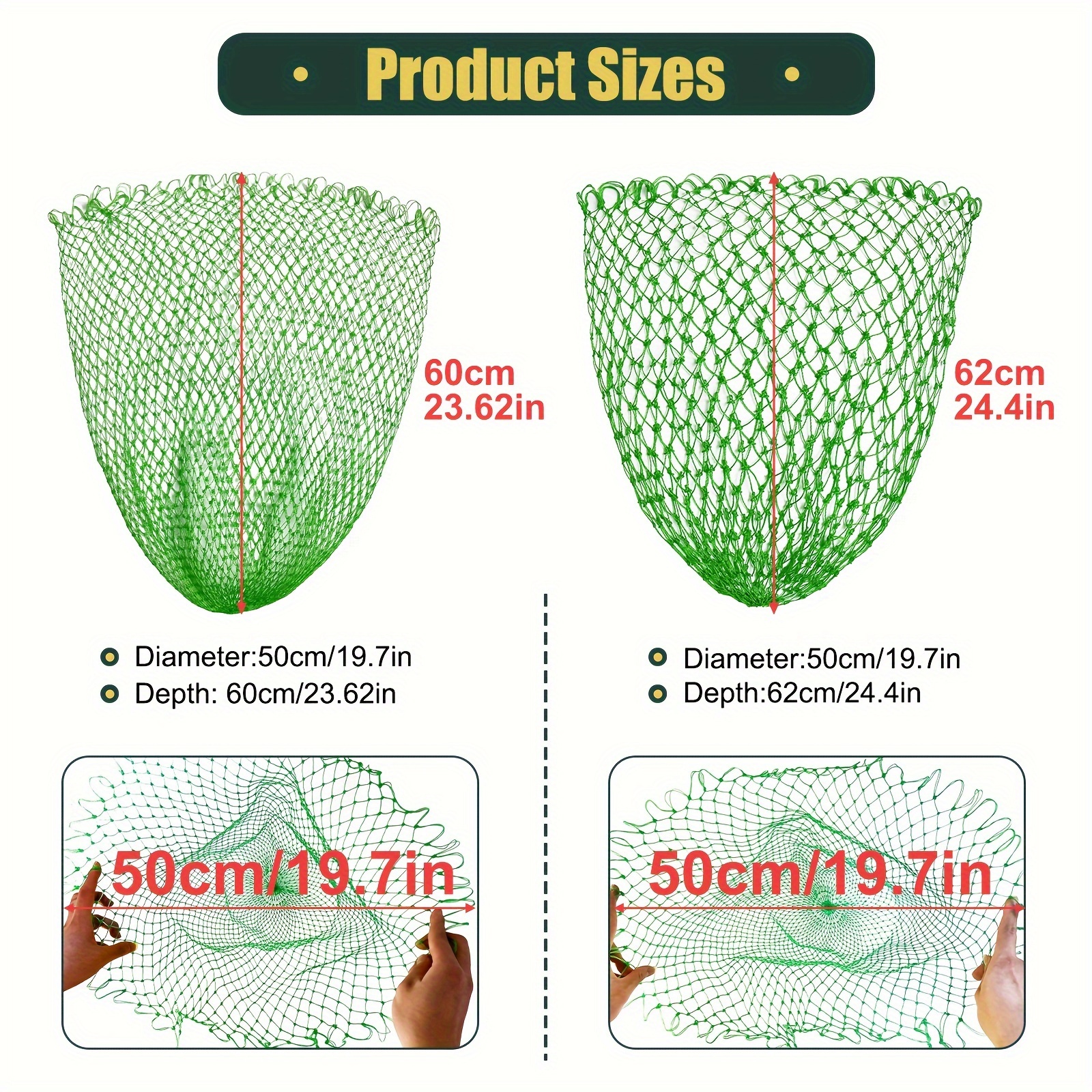 1pc Foldable Fishing Net, Fish Landing Net, Fishing Replacement Net For  Freshwater Saltwater (Without Handle)