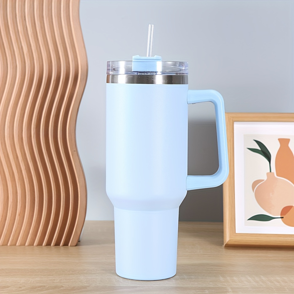 Straw Tumbler, Reusable Vacuum Tumbler With Straw, Insulated Double Wall  Stainless Steel Cup Handle And Vacuum Flask, Handy Cup, Teacher  Appreciation Gifts - Temu United Arab Emirates