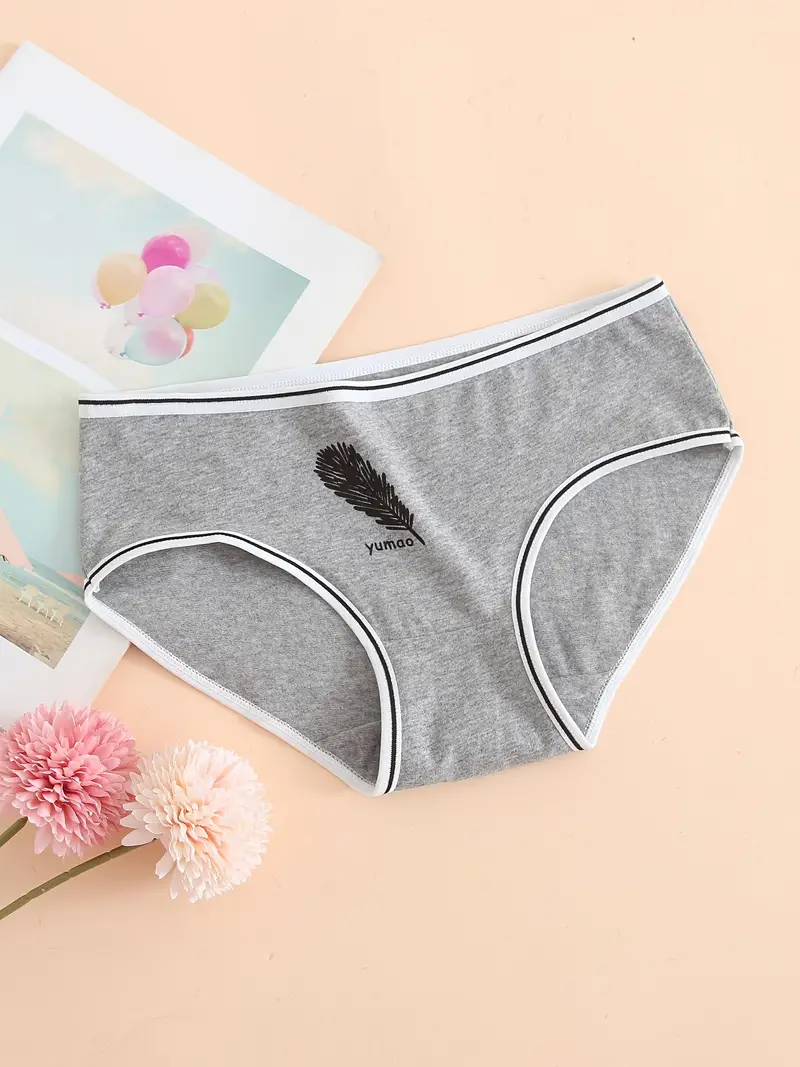 Cute Soft Comfortable Printed Panties Cotton Waist - Temu Canada