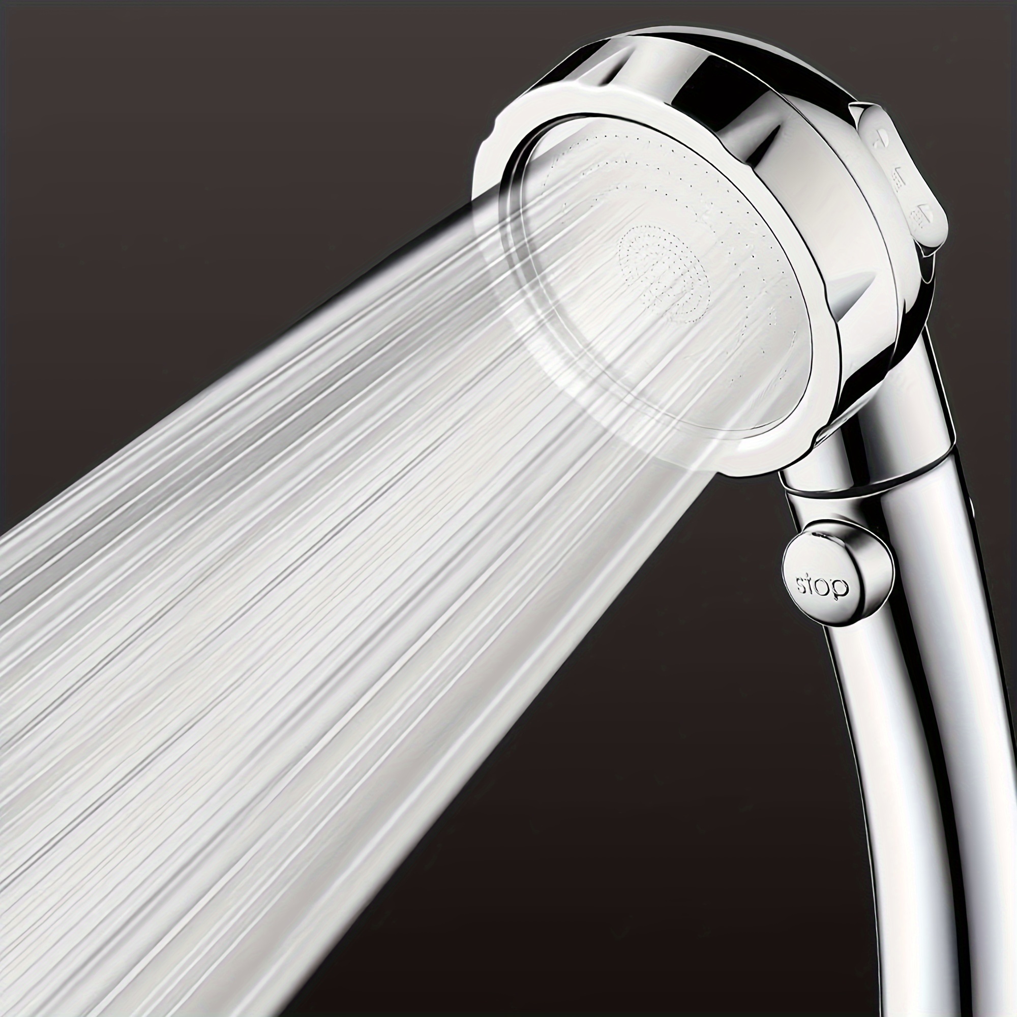 Image of German Silvery Showerhead, Pressure-boosting Showerhead Home Shower Bathing Sprayer Pressure Large Water Output Bath Showerhead, For Bathroom Bathtub Use