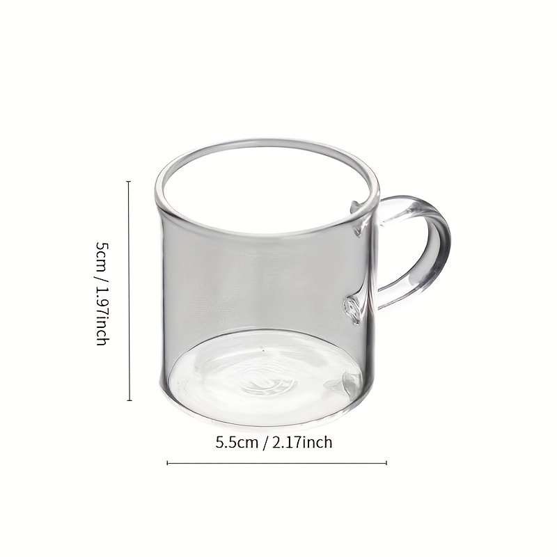 6pcs, Espresso Glass Cups, 4oz Glass Espresso Cups, Handle