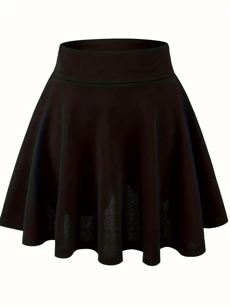 Solid High Waist Flared Skirt Casual Versatile Mini Skirt - Temu Portugal