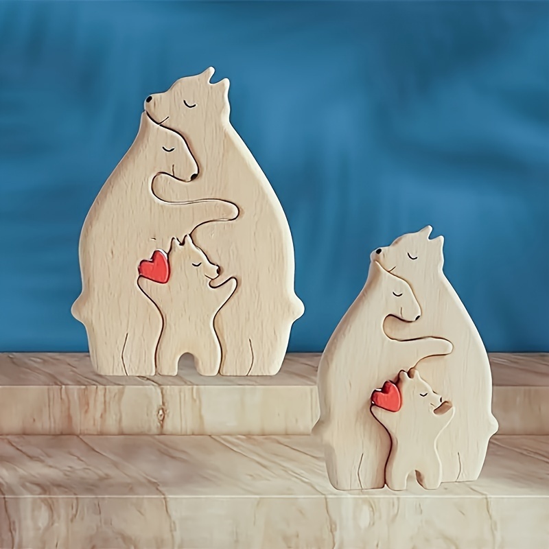 Puzzle en bois personnalisé - La famille Ours