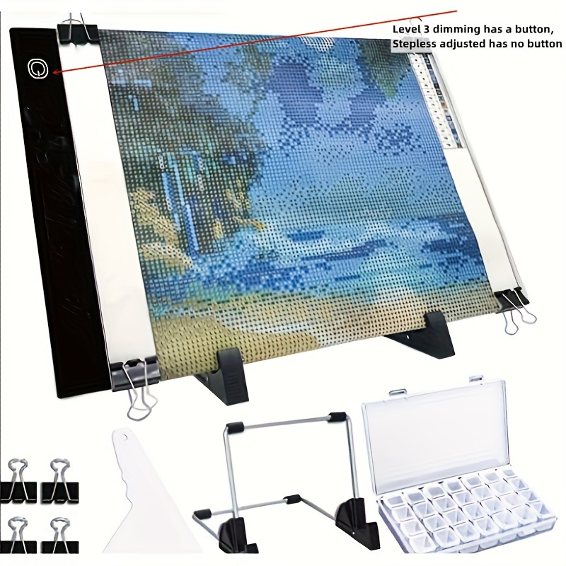 A4 Copy Table Copy Luminous Board Attached Diamond Painting Tool Package  Bracket Storage Box