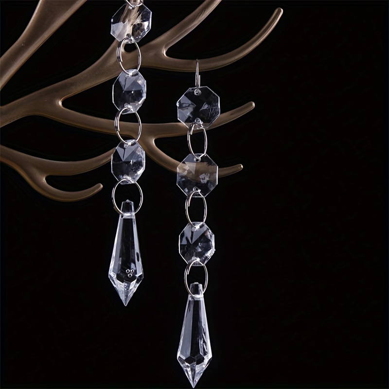 10 Pcs Crystal Garland Strands, 3.3ft Hanging Chandelier Gem Glass