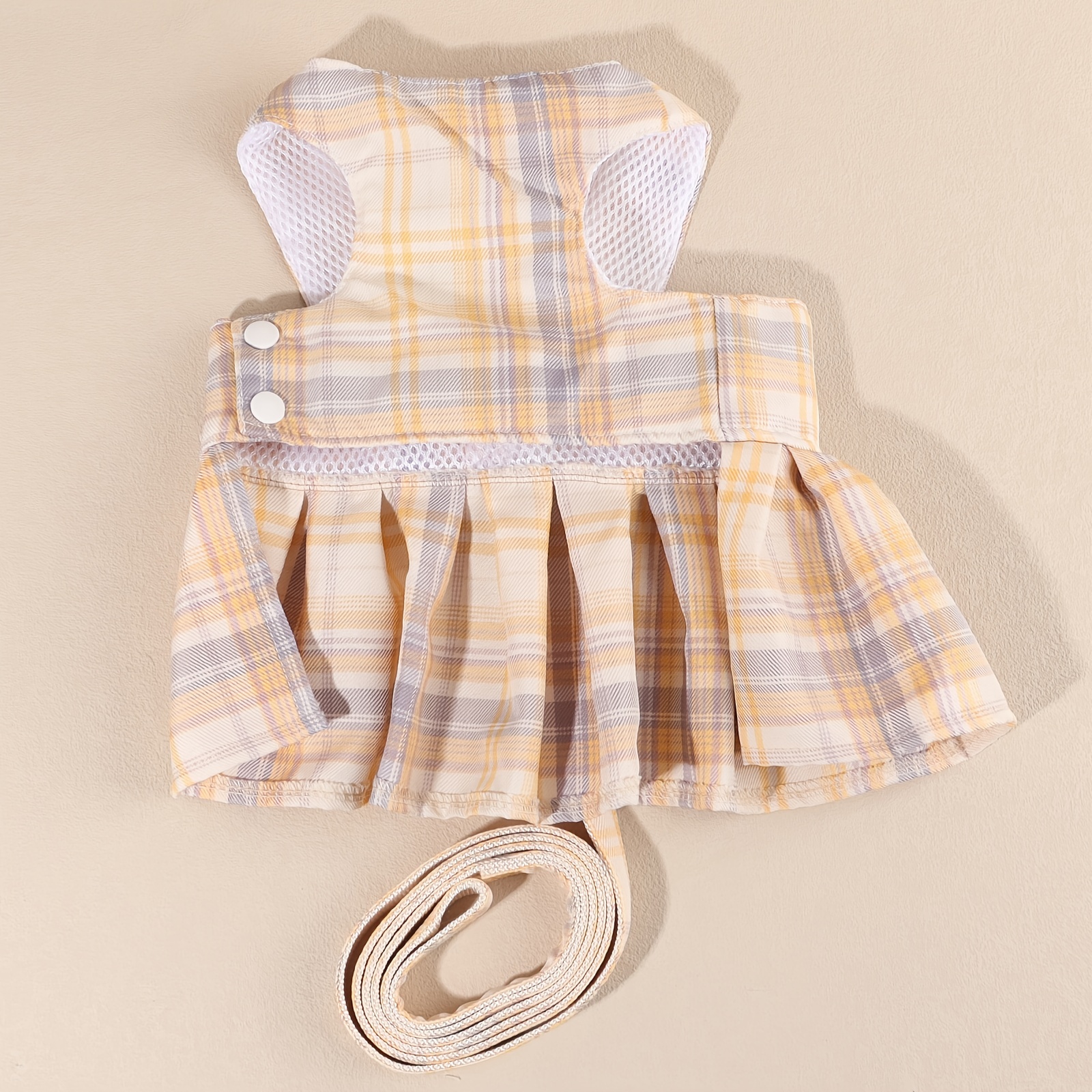 Cute Plaid Dog Dress Harness Leash Set Perfect Princess Pups Temu New