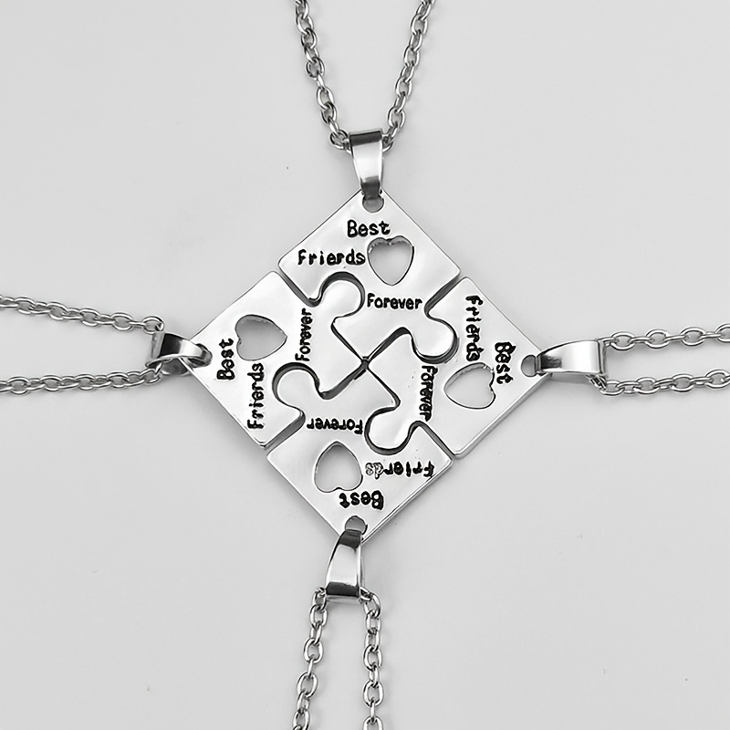 Buy Best Friend Necklaces for 4,Friendship Necklace Personalized Name BBF  Puzzle Pendant Necklace Sets (4pieces) at Amazon.in