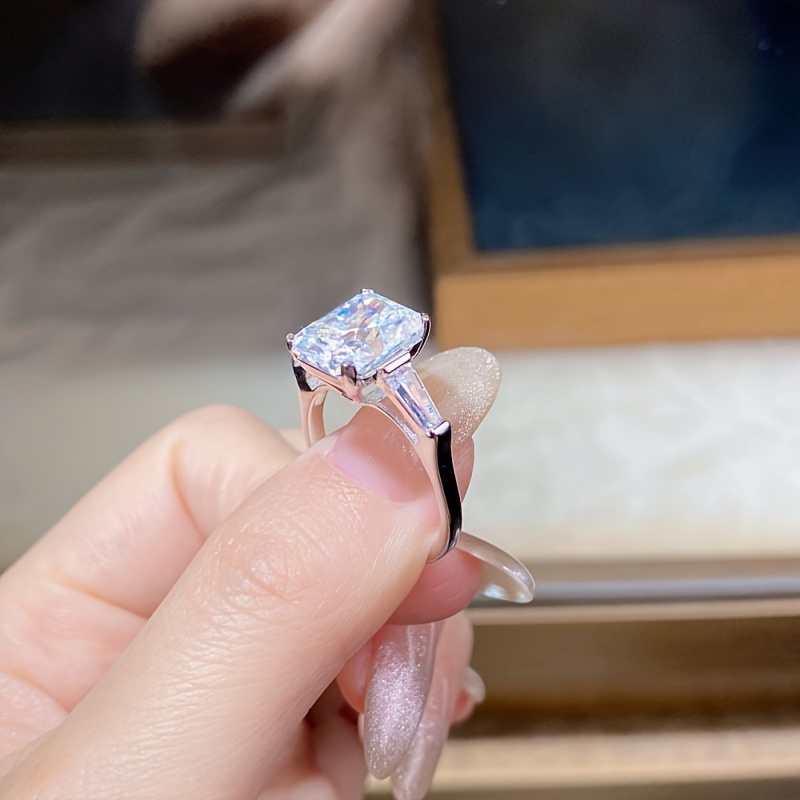 4.09ct モアッサナイト S925 スターリングシルバー エタニティ リング