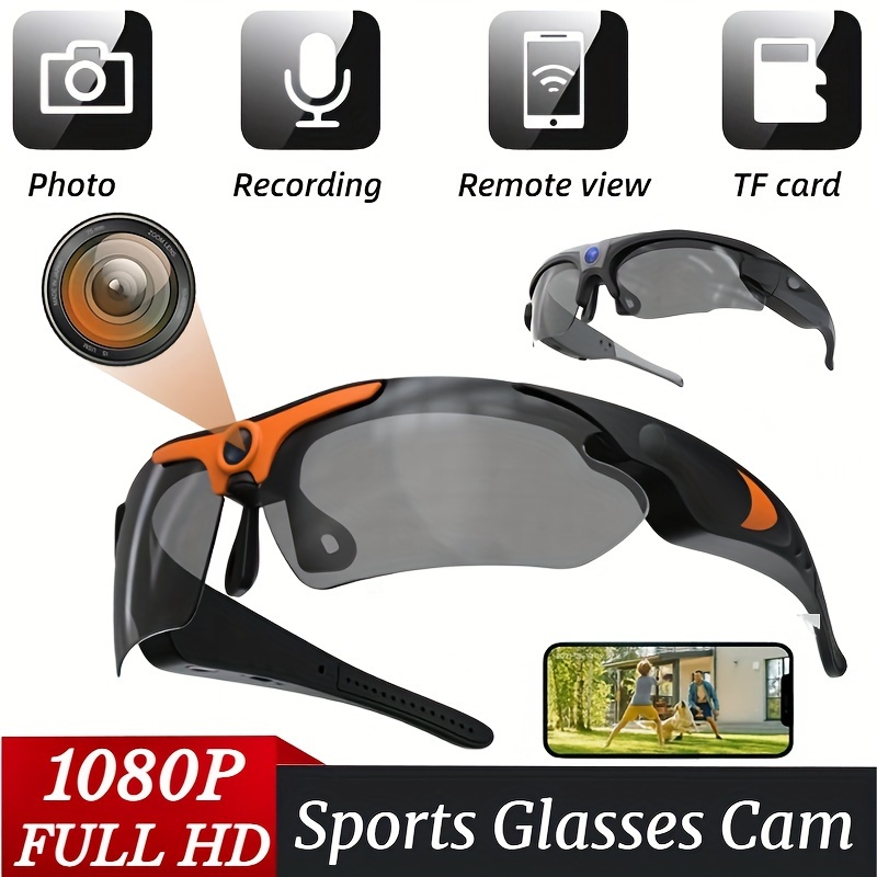 ISCREM anteojos de cámara 1080P HD para grabación de video deportiva,  lentes portátiles para conducir, senderismo, pesca (incluye tarjeta 32G) :  : Electrónicos