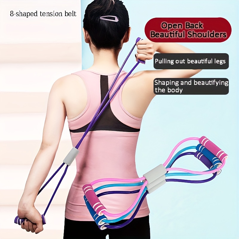  Kvittra Figure 8 Resistance Band, Arm Back Shoulder Exercise  Elastic Rope Stretch Fitness Band, Foot, Leg, Hand Stretcher, Arm Exerciser  for Yoga Pilates Stretching Physical Therapy, Home Gym Workout : Sports