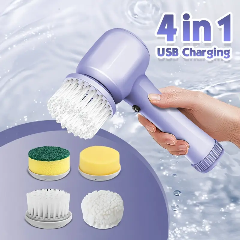 Electric Cleaning Brush Usb Charging Cleaning Brush 4-in-1