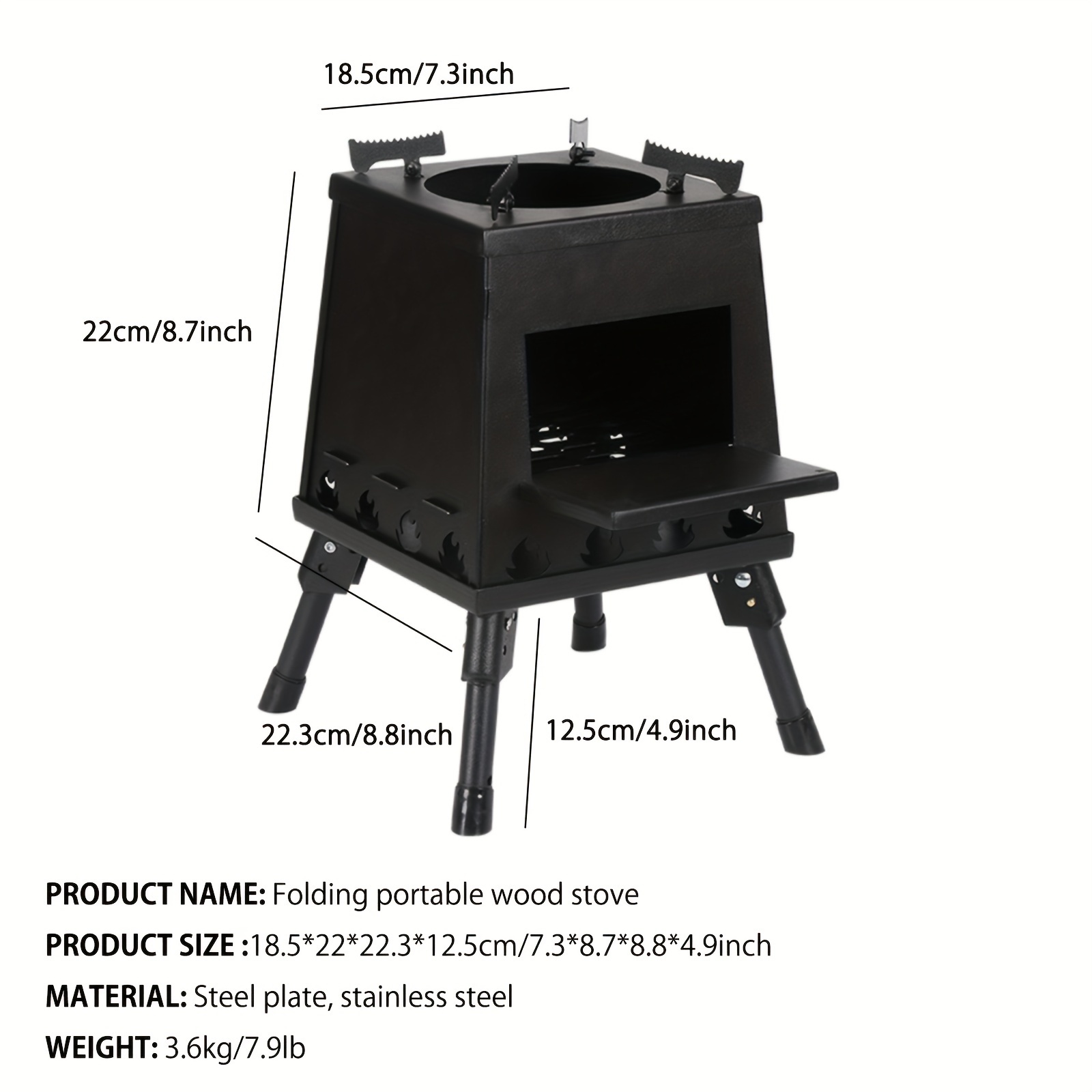 1pc portable folding campfire stove stainless steel outdoor camping and picnic stove details 9