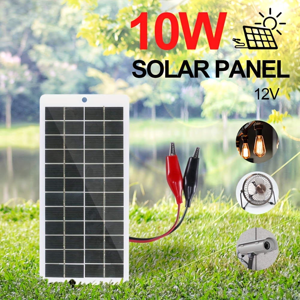 5W 10W Cargador solar portátil para baterías de 12V en automóvil y barco