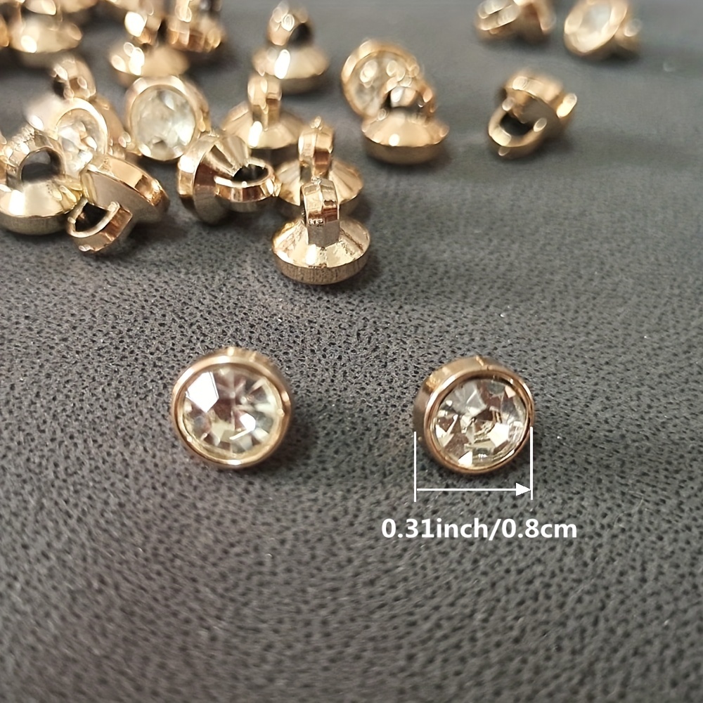 50pcs 8mm Small Rhinestone Buttons for Apparel Decorations