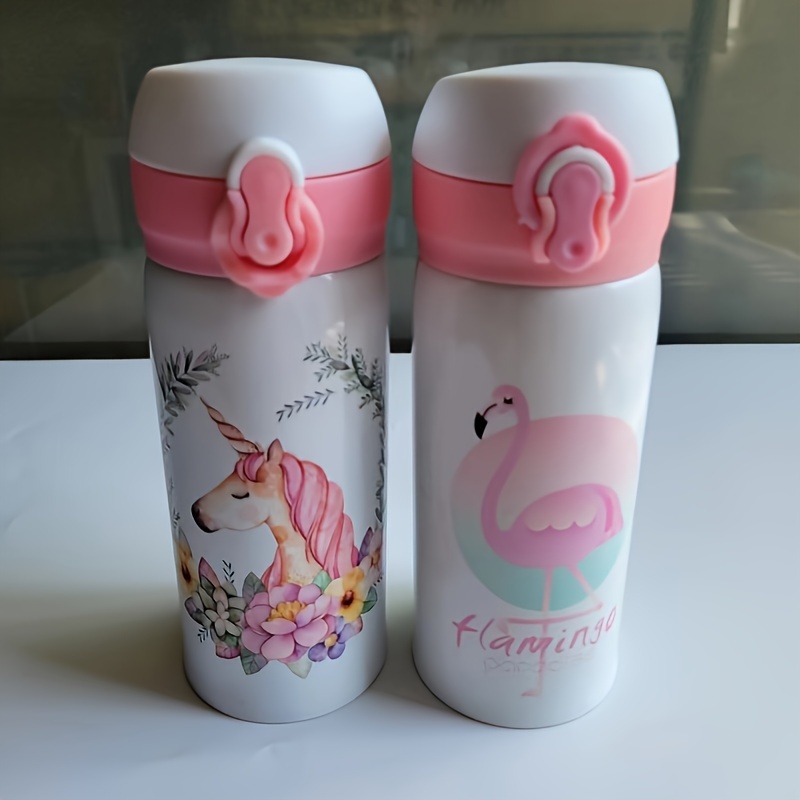  Botella de agua de unicornio para niños, termo con