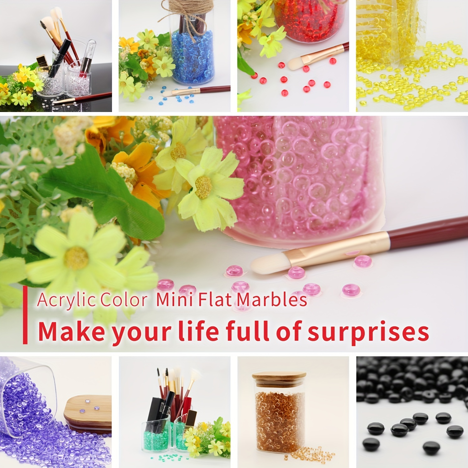 Flat Marbles Mini Acrylic Gems For Glass Vase Filler Bridal - Temu