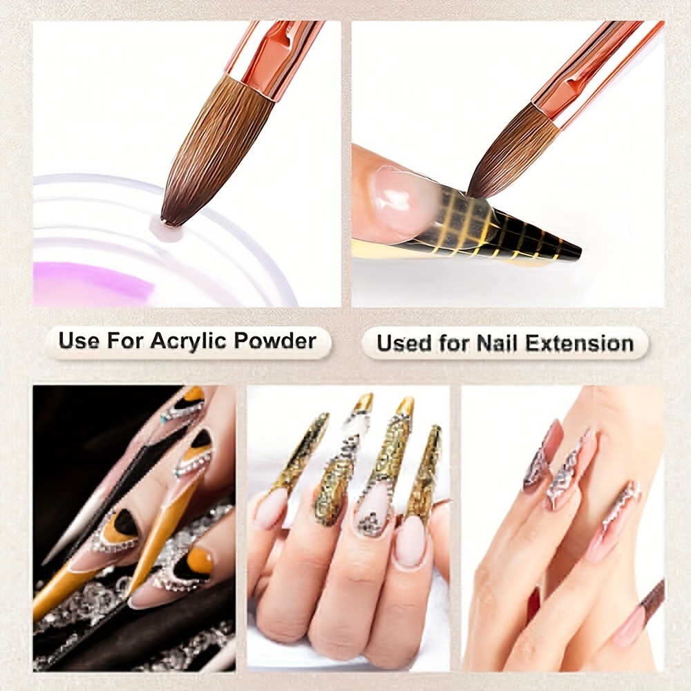 9 tipos de pinceles para uñas acrílicas 3D, pinceles para uñas de