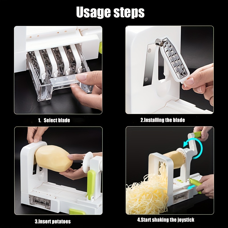 Vegetable Spiralizer Manual Vegetable Slicer Foldable - Temu