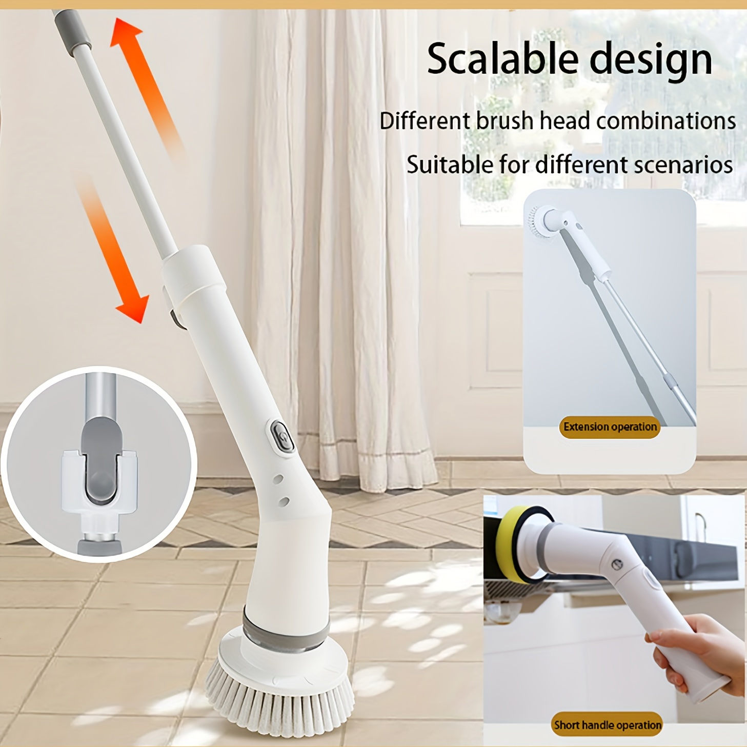 Electric Spin Scrubber, Cordless Scrubber for Power Cleaning