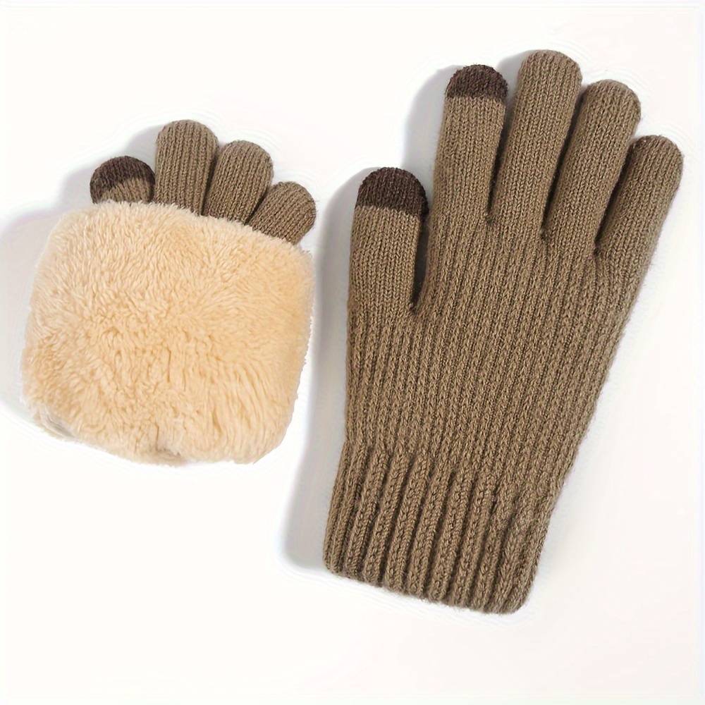 Gants chauds pour femme - hiver 2023 - écran tactile de doigt - Couleur  patchwork anti-froid plus velours gants